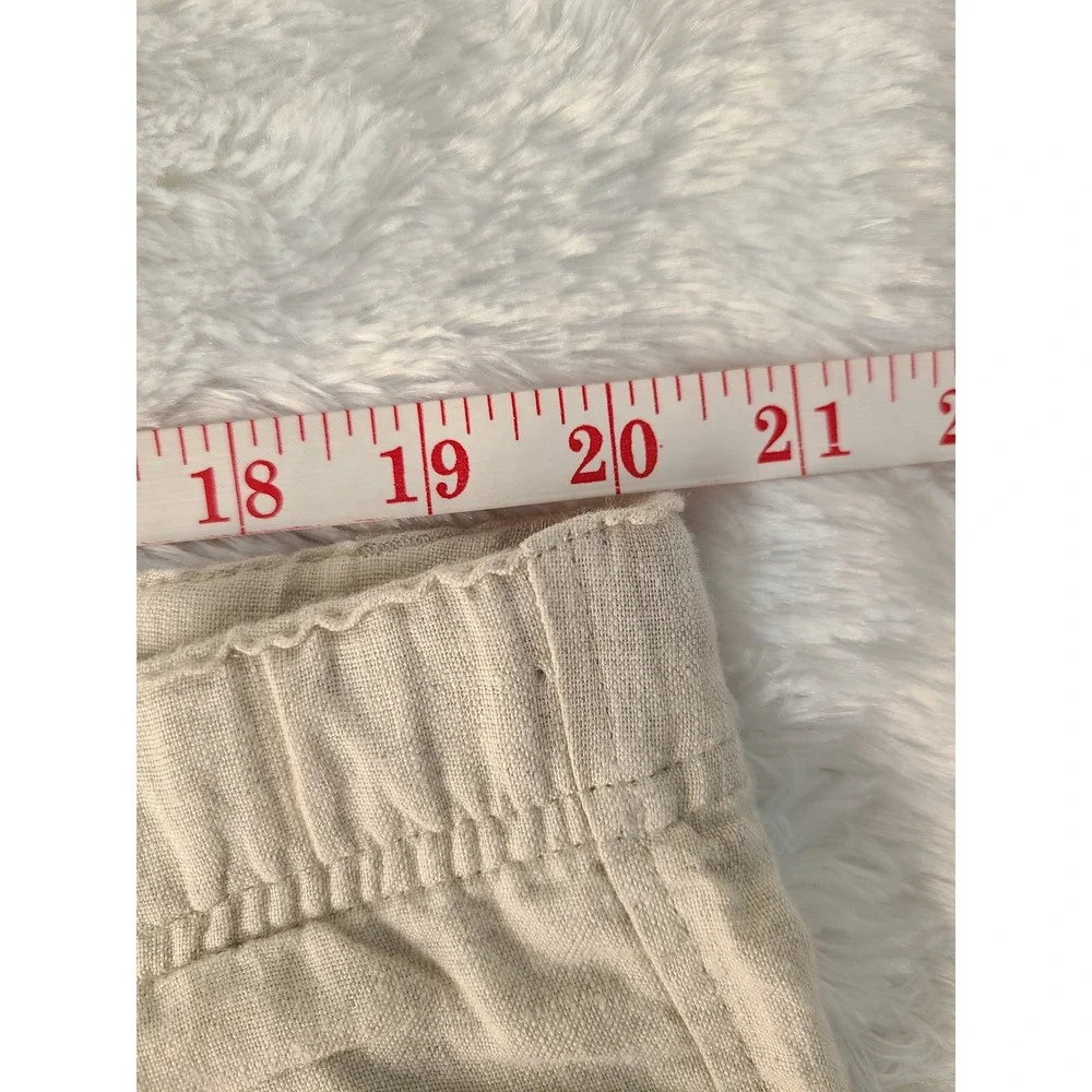 Tasso Elba Island Mens XL Beige 100% Linen Drawstring Straight Leg Pants SP17